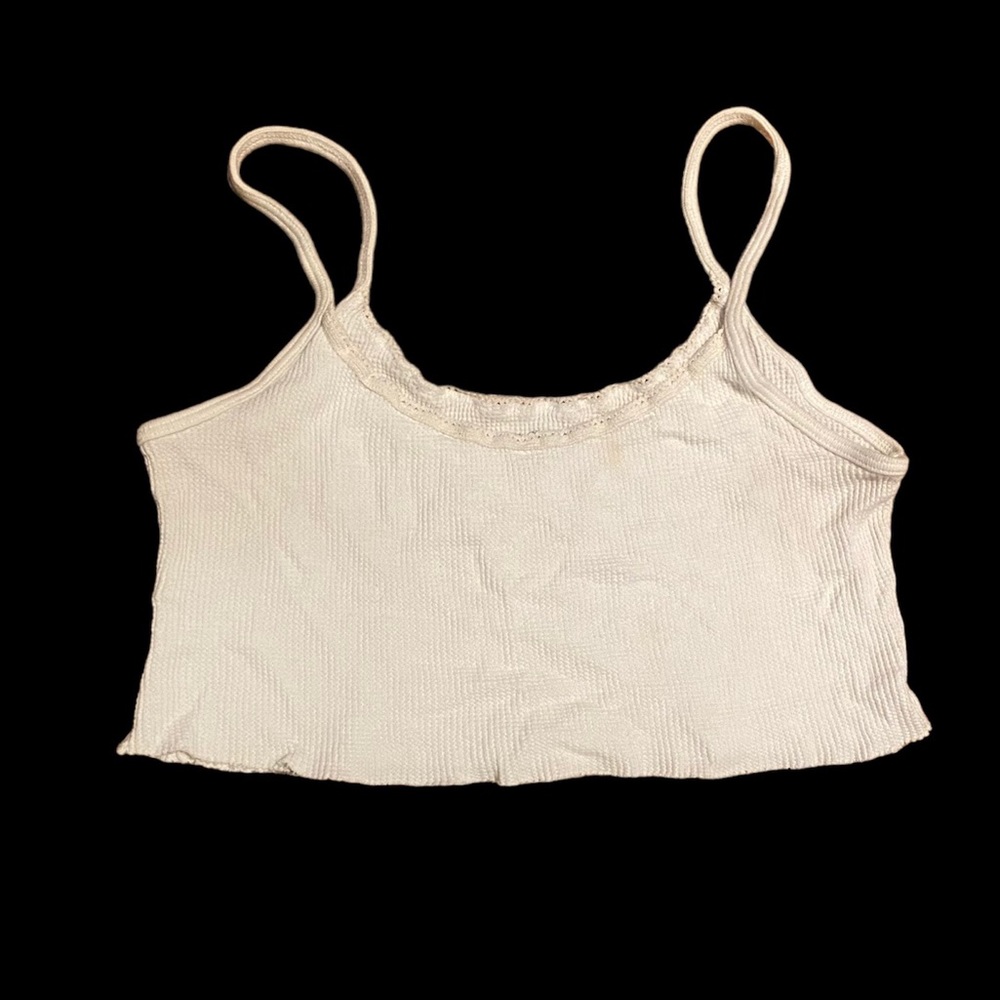 Cream/white cropped tank top